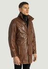 MARC MEN'S LONG LEATHER JACKET | BROWN